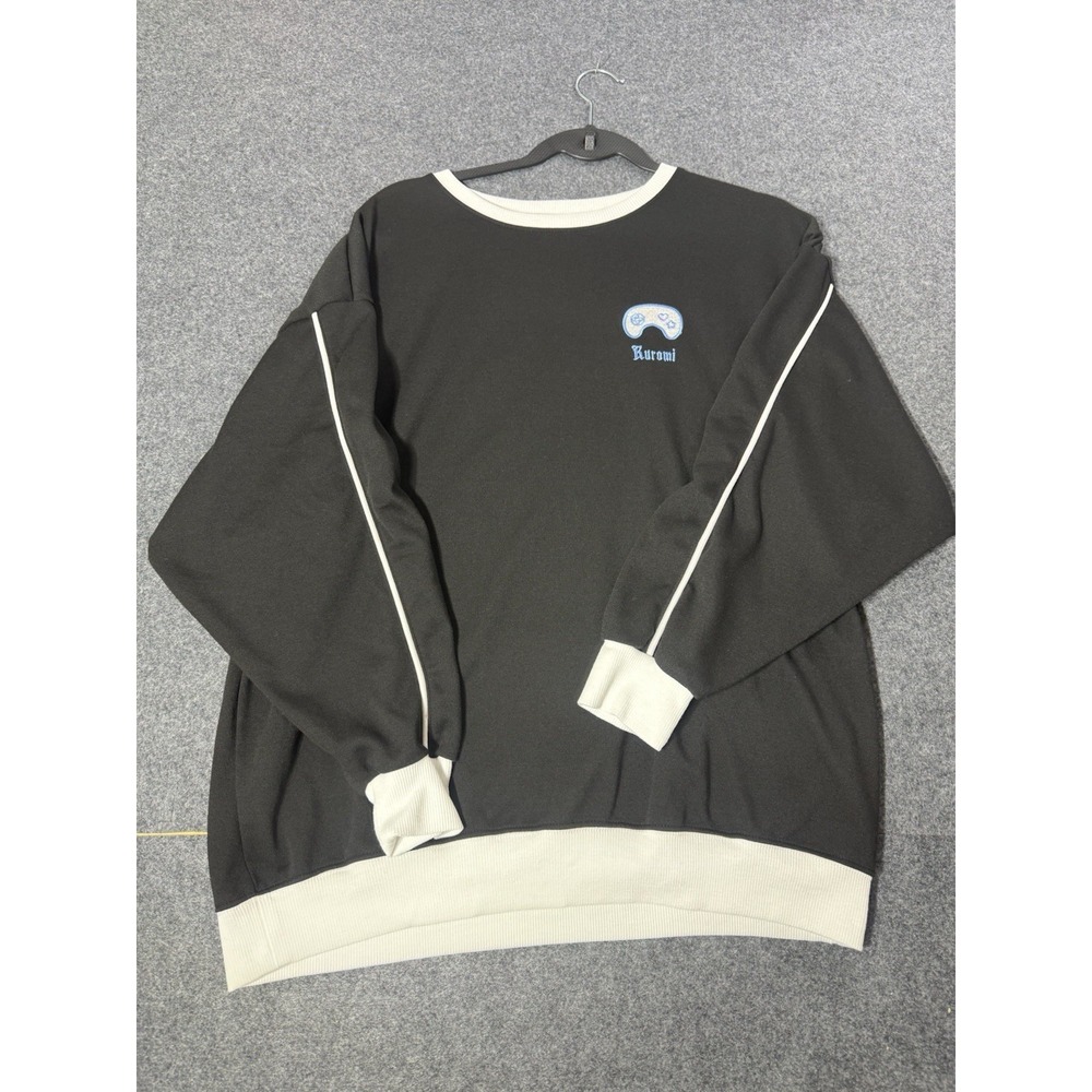 Sanrio Kuromi Gamer Controller Embroidered Sweatshirt‎ Black White Trim Large